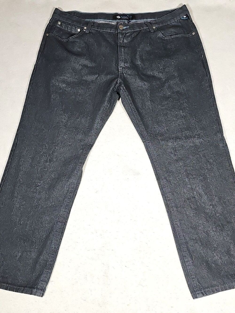 Vintage Y2k Enyce Baggy Jeans Mens 46x32 (44x30) Black Wide Leg Skater Embroider